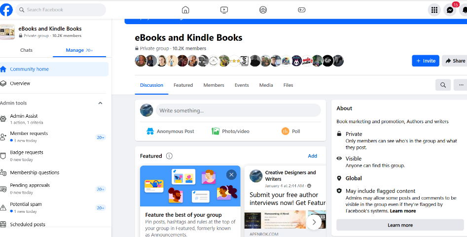 eBooks and Kindle Books Facebook Group: A Community for Book Lovers and Authors